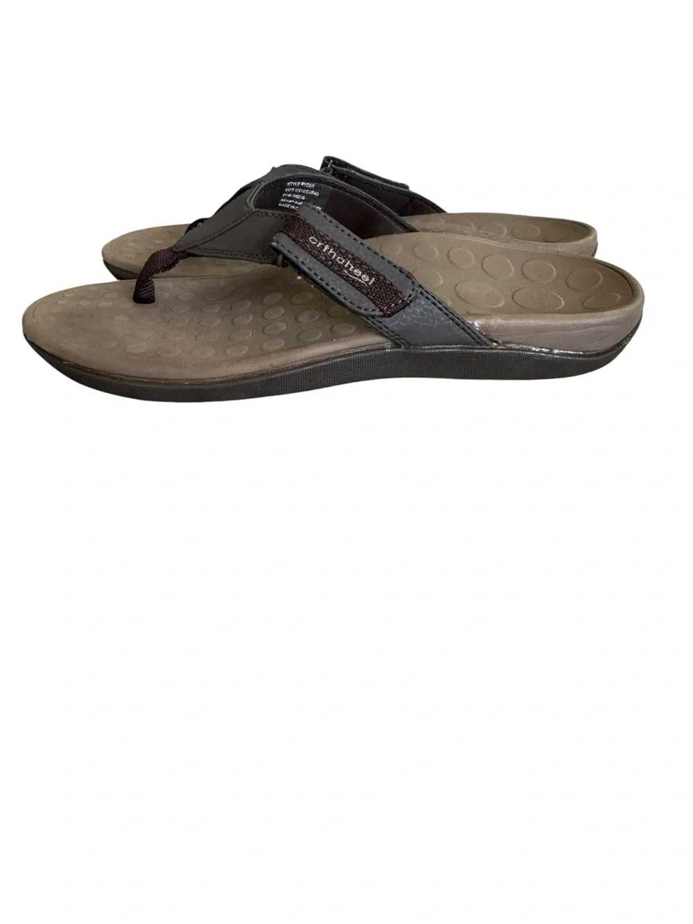 Vionic/orthaheel tide Ryder Brown Leather-Trim Sandals men’s size 10